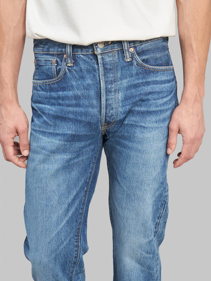 sugar cane 1947 stonewashed regular straight selvedge jeans waist