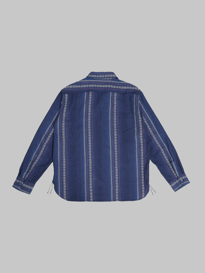 Sugar Cane Native American Indigo Dobby Work Shirt back