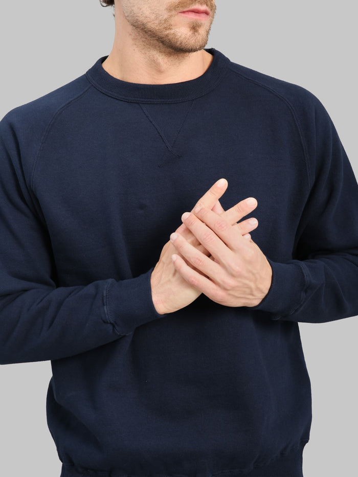 Sunray Sportswear Puamana Crew Neck Raglan Sweatshirt Dark Navy chest