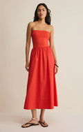 Z Supply Sunsought Strapless Midi Dress Lychee