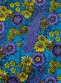 Super Gold Wax Print - Metallic Blue Lilac Yellow Dark Blue Black