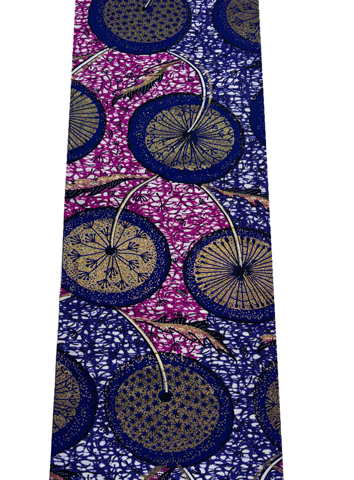 Super Gold Wax Print - Metallic Gold Pink Black Dark Blue Royal Blue White