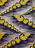 Super Gold Wax Print - Metallic Gold Purple Yellow Dark Blue Black