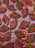 Super Gold Wax Print - Metallic Lilac Red Gold Dark Blue White Lilac Black