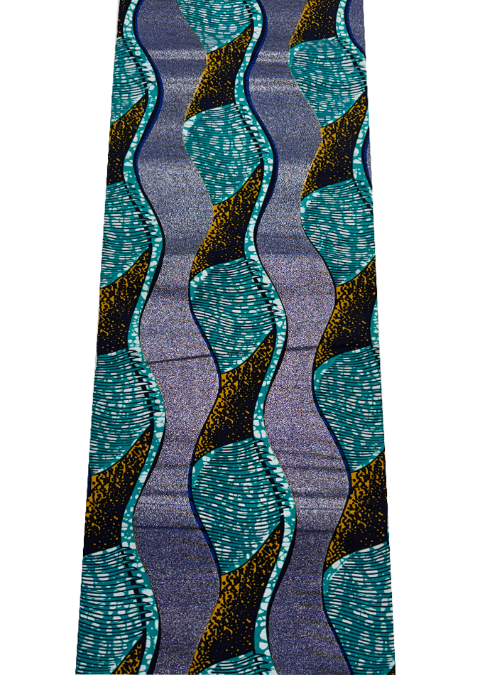 Super Gold Wax Print - Metallic Silver Teal Green White Royal Blue Yellow Dark Blue Black