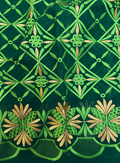 Swiss Voile Lace with Tiny Stone- Forest Green Lime Green Gold