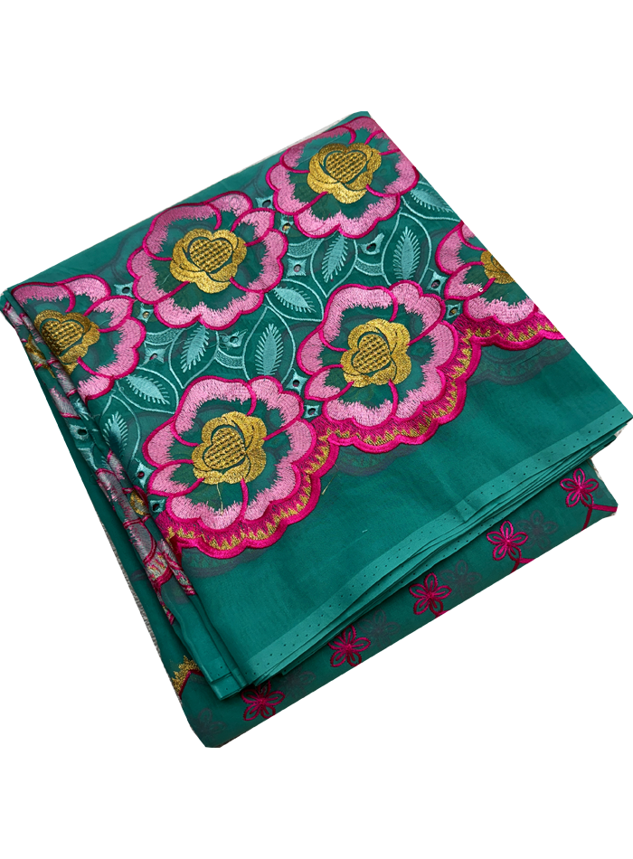 Swiss Voile Lace with Tiny Stone- Mint Green  Pink Yellow Gold