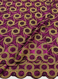 Swiss Voile Lace with Tiny Stone- Purple Plum Gold