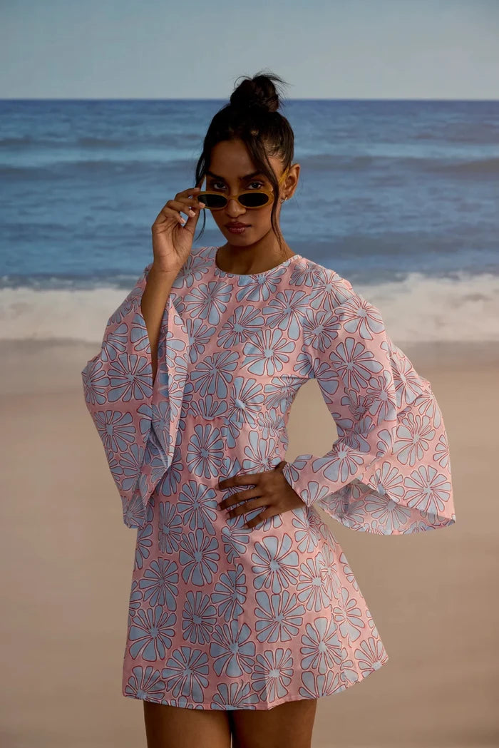 SZ Block Prints - Mary Dress in Tropical Print - Kalifornia Jean Bar
