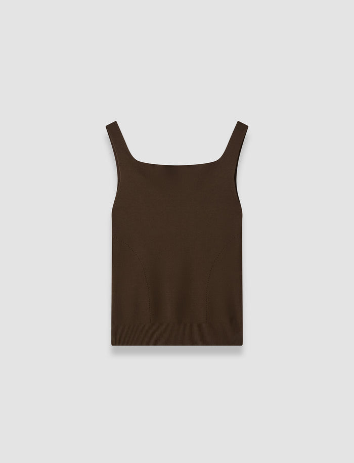 Brown Talos Light Viscose Knit Top - Joseph