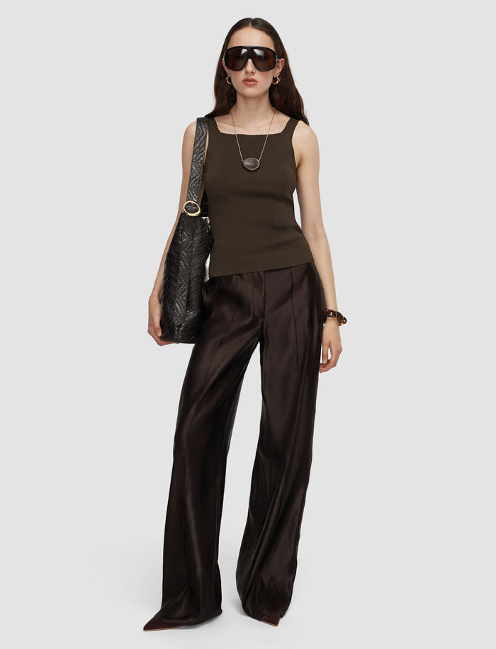 Brown Talos Light Viscose Vest Top - Joseph