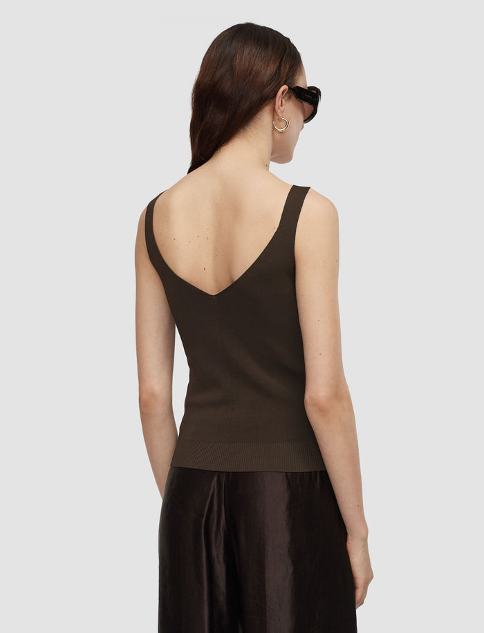 Brown Talos Light Viscose Vest Top - Joseph