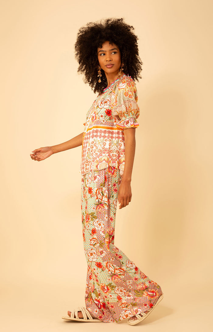 Tatum Charmeuse Balloon Sleeve Top, color_ivory
