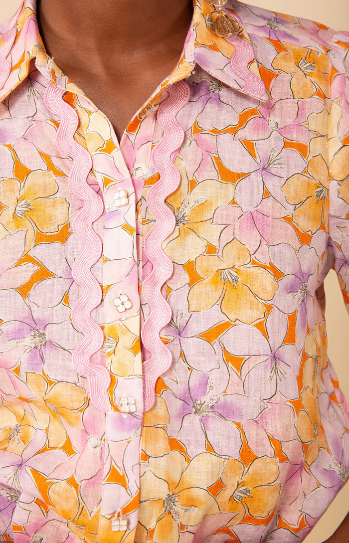 Taylor Linen Top, color_orange