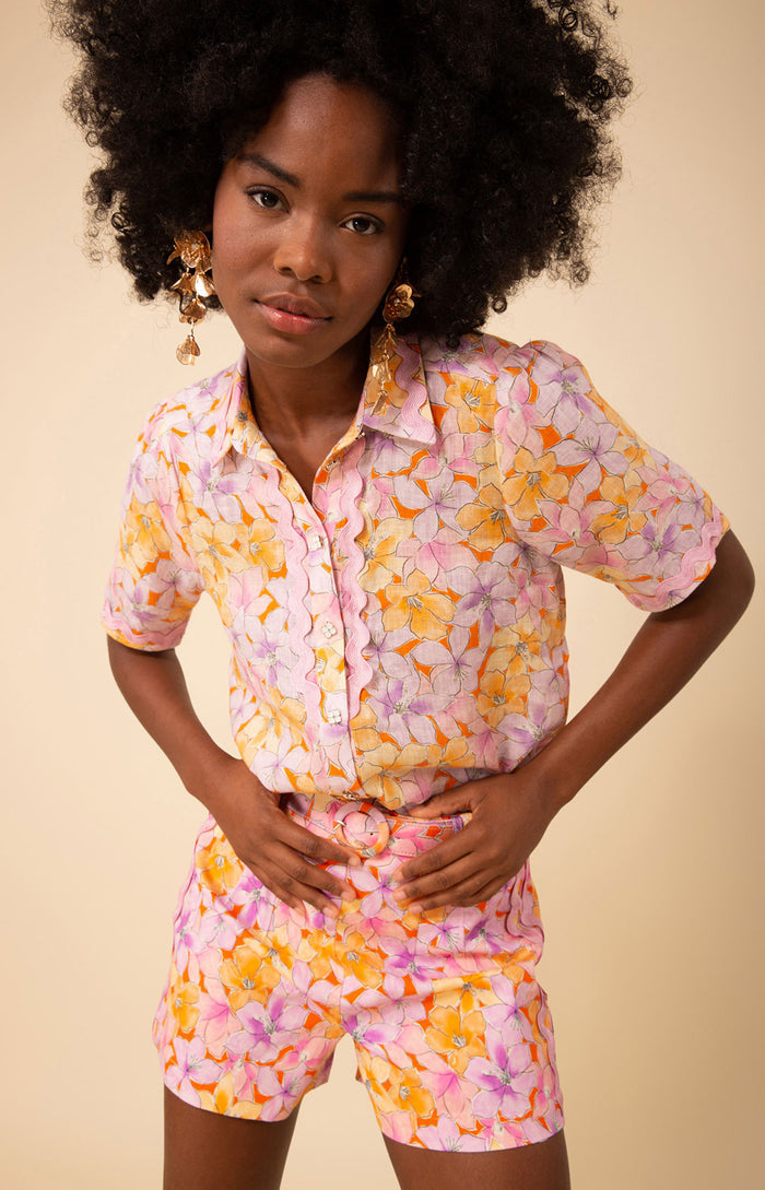 Taylor Linen Top, color_orange