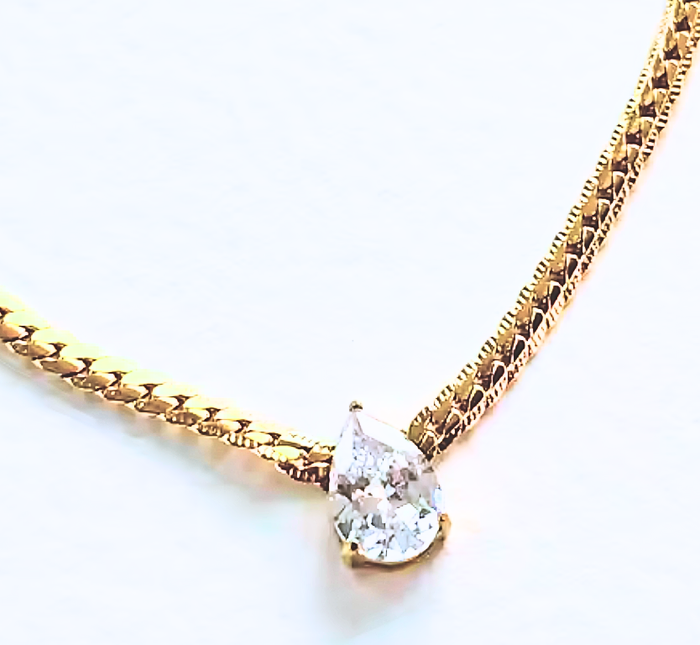 Tear Drop Solitaire Necklace