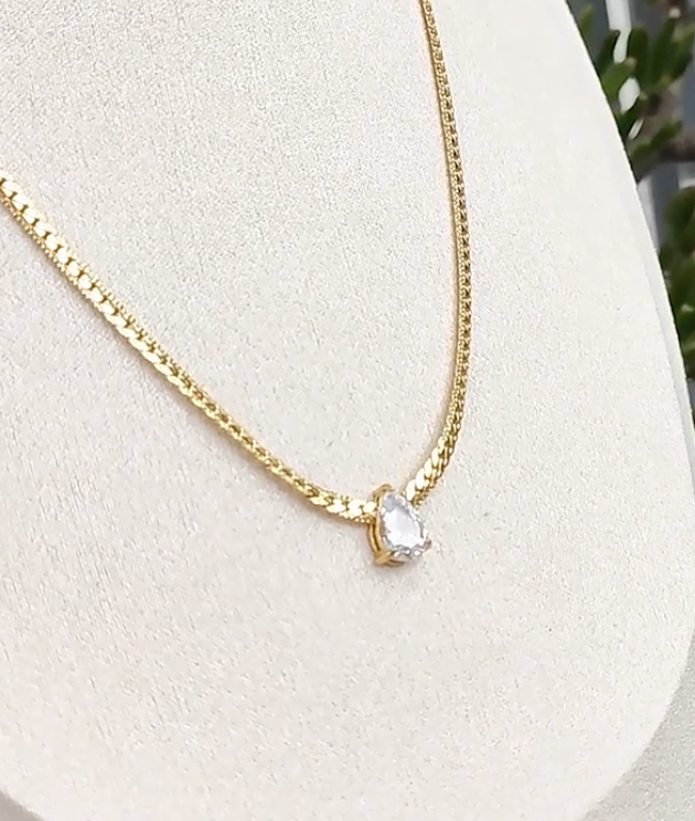 Tear Drop Solitaire Necklace