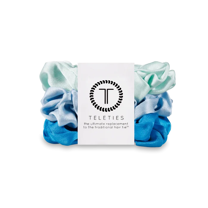 Teleties Large Silk Scrunchie Blue My Mind
