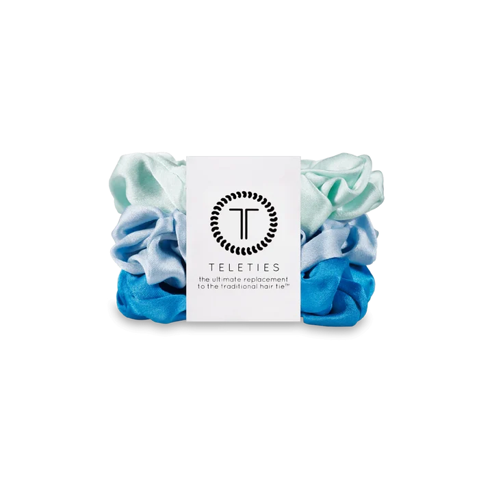Teleties Small Silk Scrunchie Blue My Mind