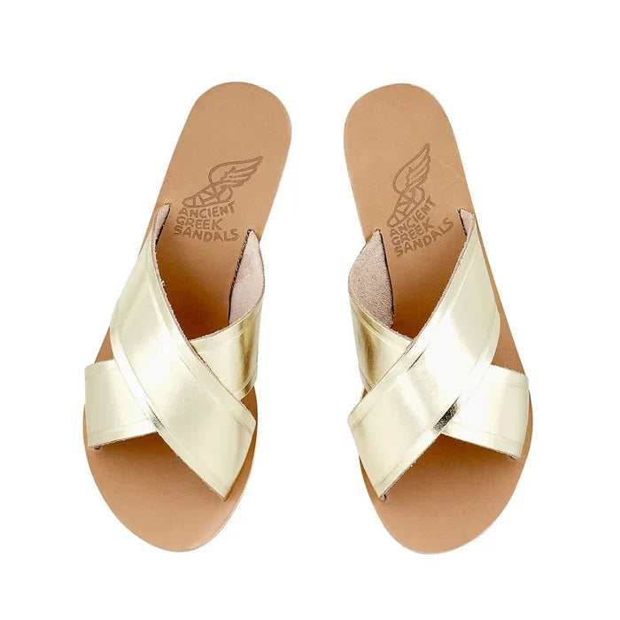 Sandals Ancient Greek Sandals Thais Vachetta Sandals Platinum Apoella