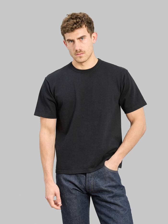 The Flat Head 20oz Ultra Heavyweight Loopwheel TShirt Black styled