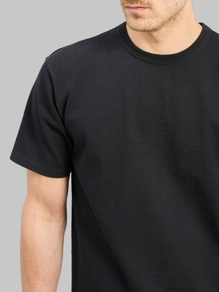 The Flat Head 20oz Ultra Heavyweight Loopwheel TShirt Black  chest
