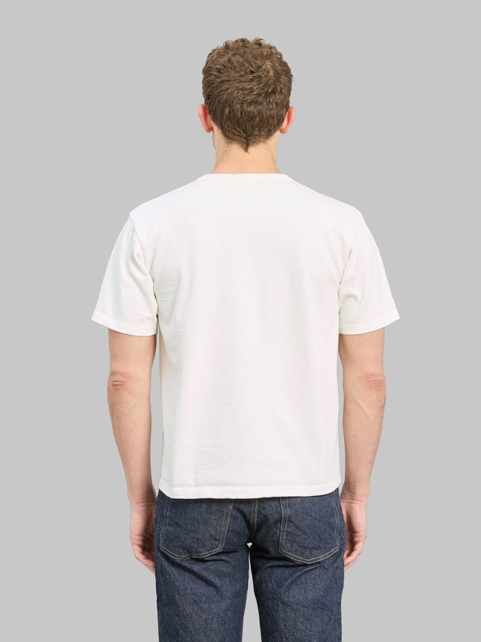 The Flat Head 20oz Ultra Heavyweight Loopwheel TShirt White back fit