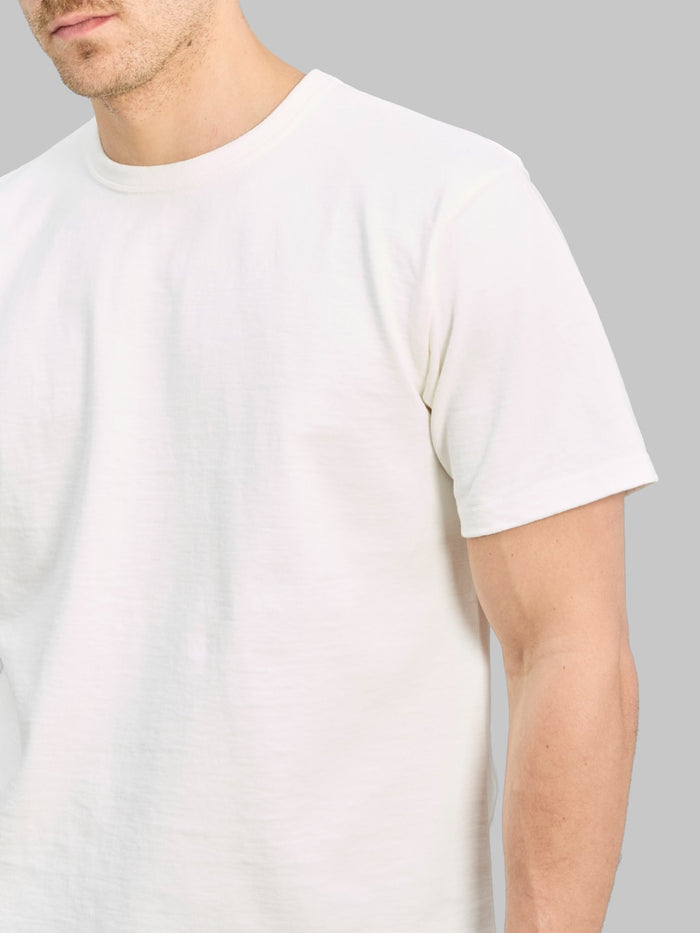 The Flat Head 20oz Ultra Heavyweight Loopwheel TShirt White chest