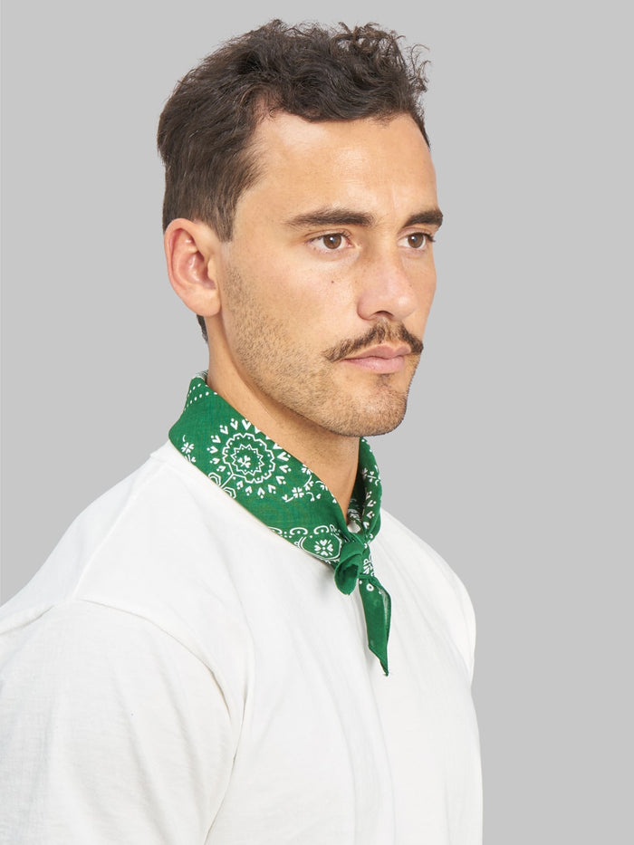 The Flat Head Bandana Green styled