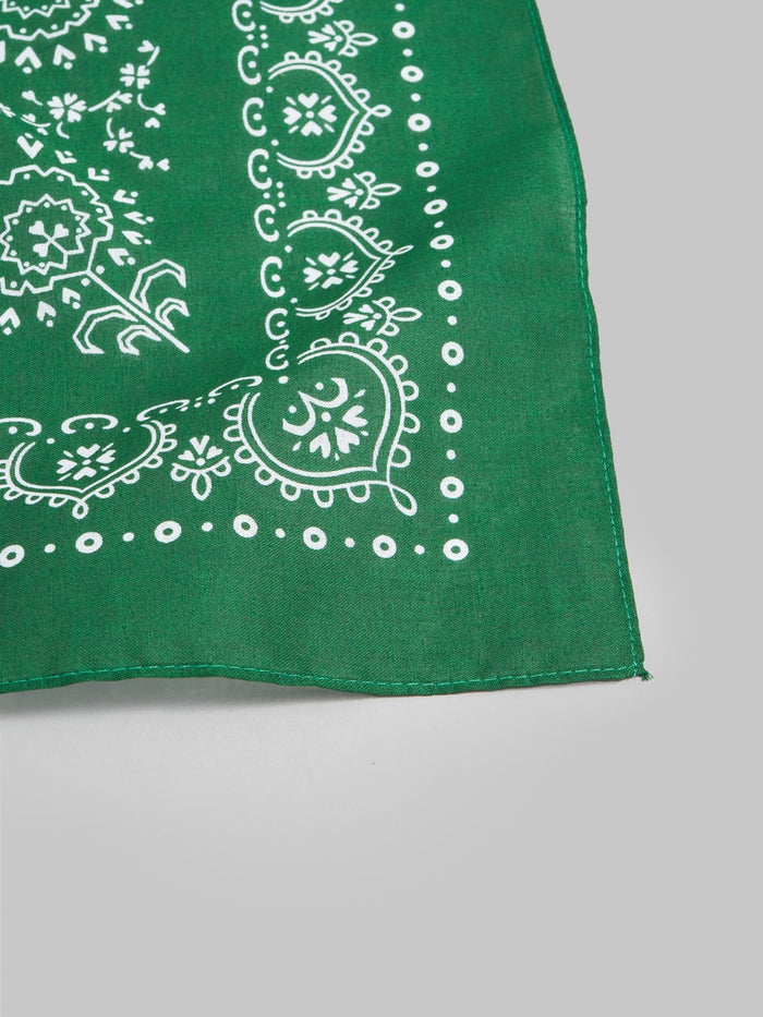 The Flat Head Bandana Green closeup