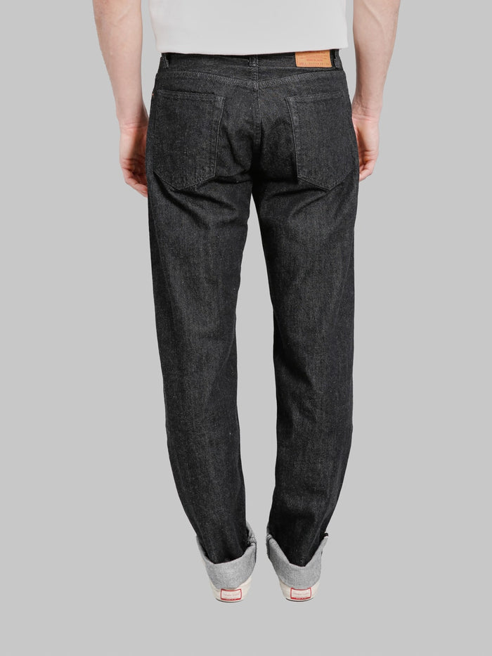 The Flat Head DB004 12.5oz Wide Tapered Jeans Black back rise