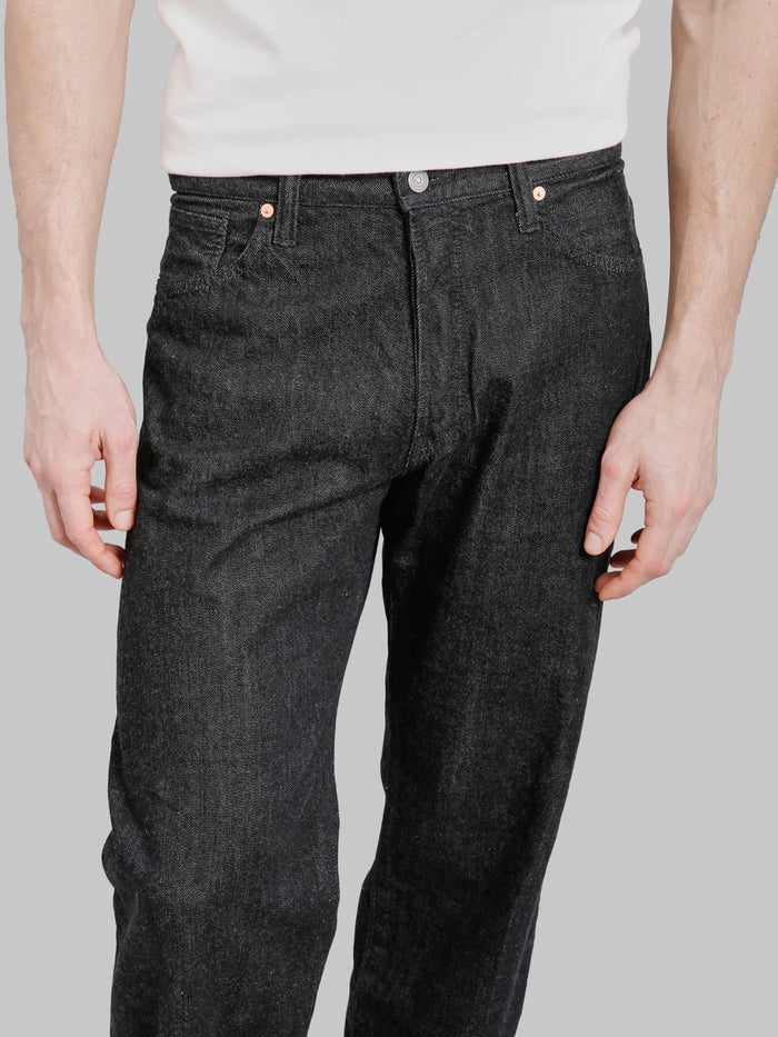 The Flat Head DB004 12.5oz Wide Tapered Jeans Black inseam