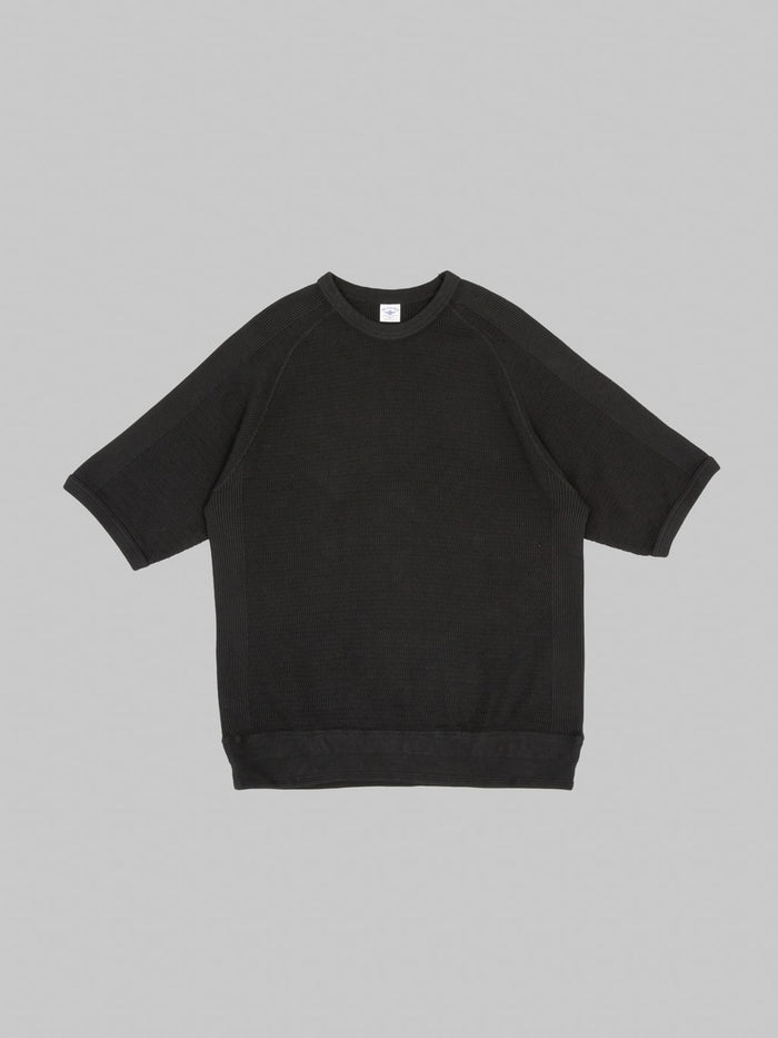 The Flat Head FN-THW-002 Raglan Sleeve Thermal T-Shirt Black