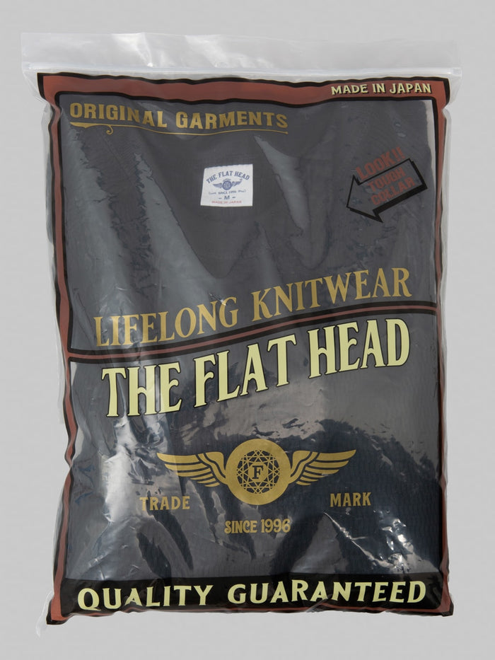 The Flat Head FN-THW-002 Raglan Sleeve Thermal T-Shirt Black