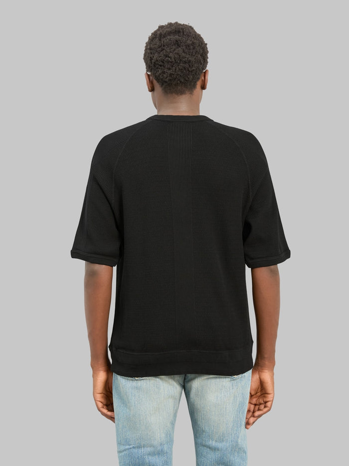The Flat Head FN-THW-002 Raglan Sleeve Thermal T-Shirt Black