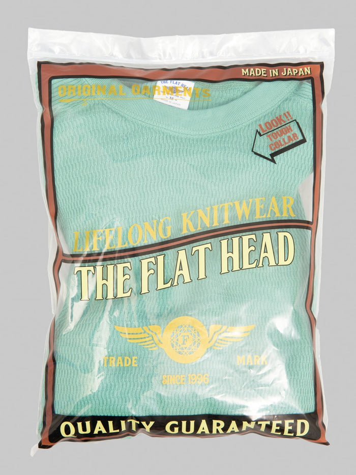 The Flat Head FN-THW-002 Raglan Sleeve Thermal T-Shirt Green