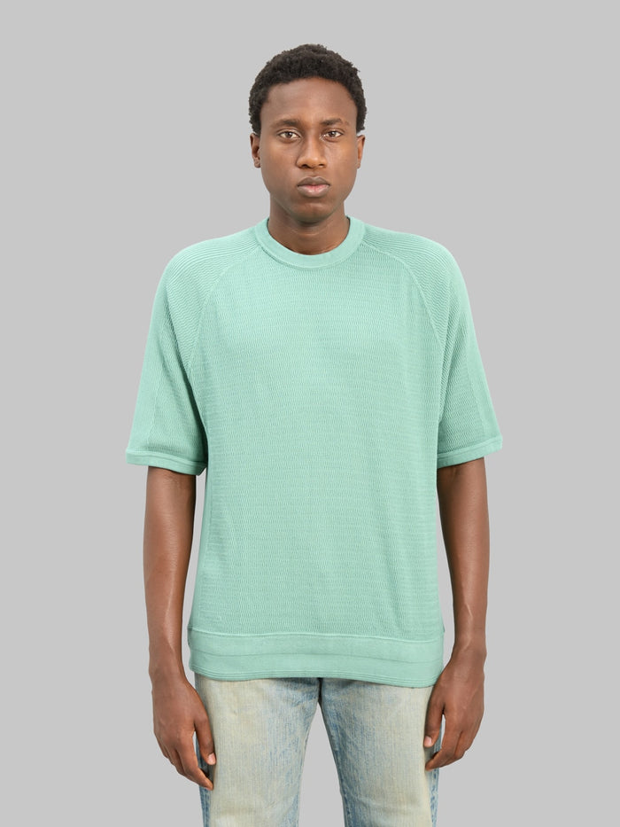 The Flat Head FN-THW-002 Raglan Sleeve Thermal T-Shirt Green