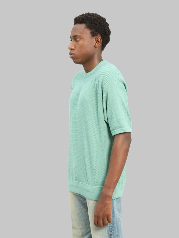 The Flat Head FN-THW-002 Raglan Sleeve Thermal T-Shirt Green