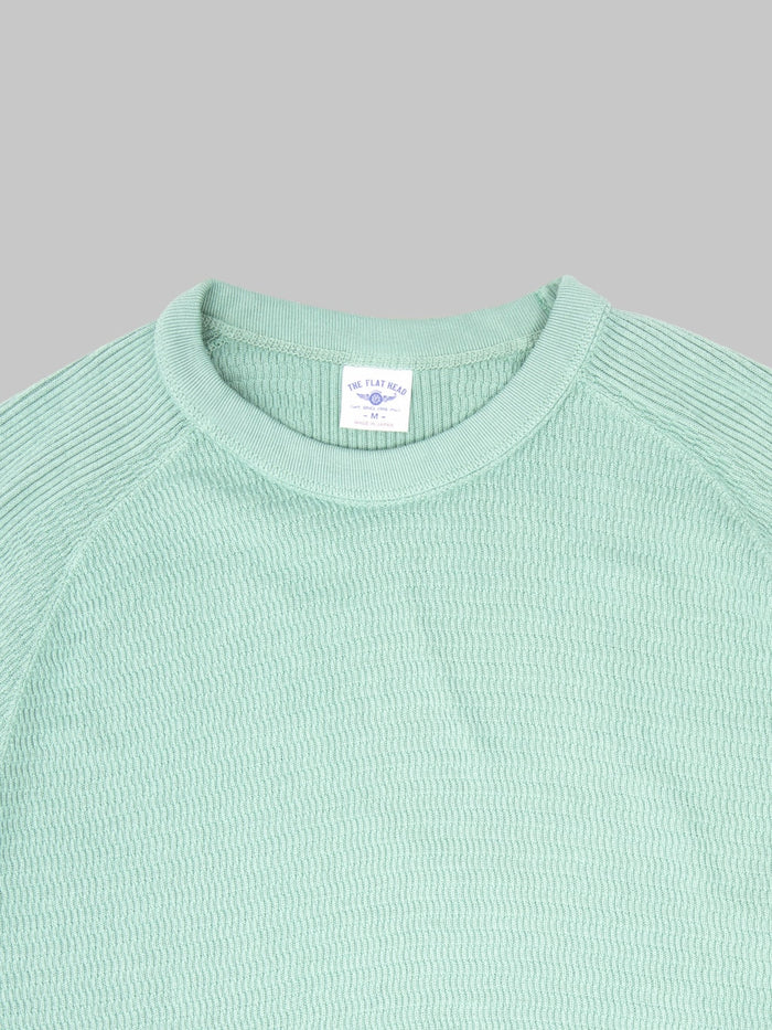 The Flat Head FN-THW-002 Raglan Sleeve Thermal T-Shirt Green