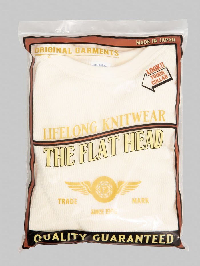 The Flat Head FN-THW-002 Raglan Sleeve Thermal T-Shirt Ivory