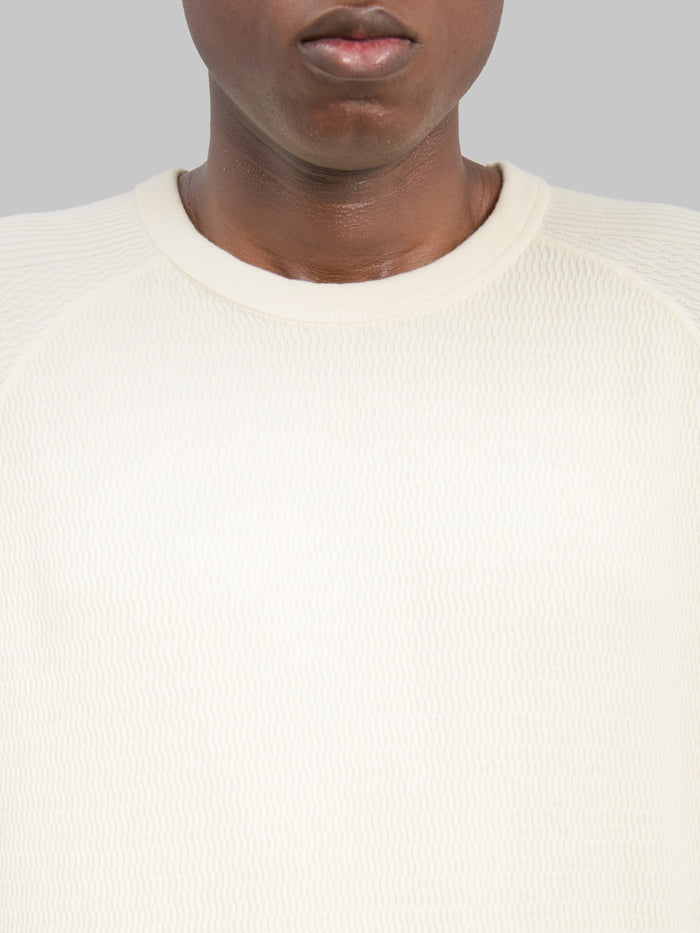 The Flat Head FN-THW-002 Raglan Sleeve Thermal T-Shirt Ivory