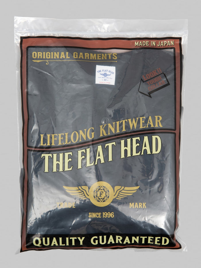 The Flat Head FN-TSH-003 Henley T-Shirt Black