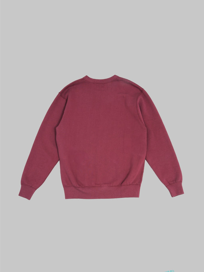 the flat head loopwheel crewneck sweatshirt engine red back