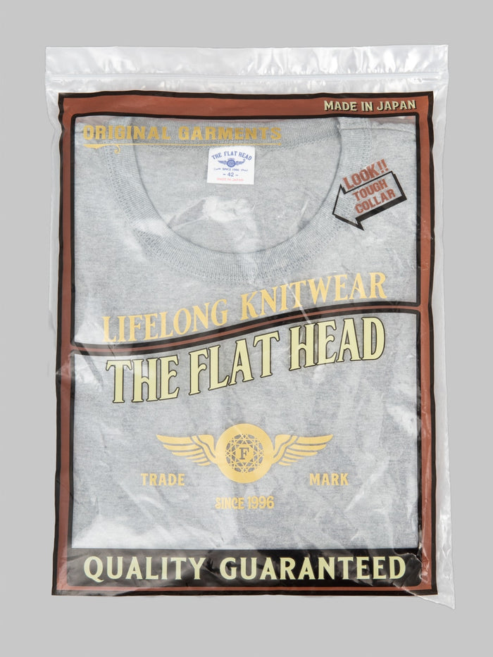 The Flat Head Loopwheeled Heavyweight Plain T-Shirt Grey - Redcast Heritage Co.