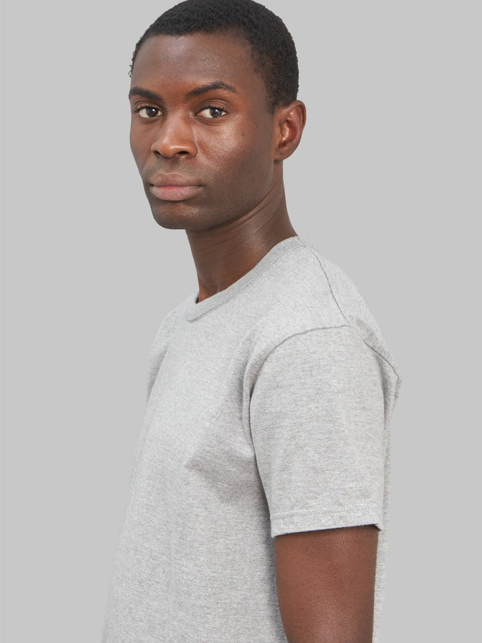 The Flat Head Loopwheeled Heavyweight Plain T-Shirt Grey - Redcast Heritage Co.