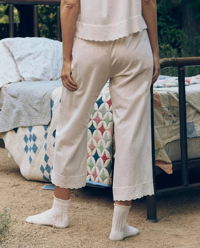 The Great - Easy Sleep Eyelet Pant True White - Kalifornia Jean Bar