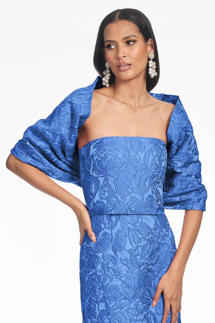 THE HUG ROYAL BLUE JACQUARD SHAWL