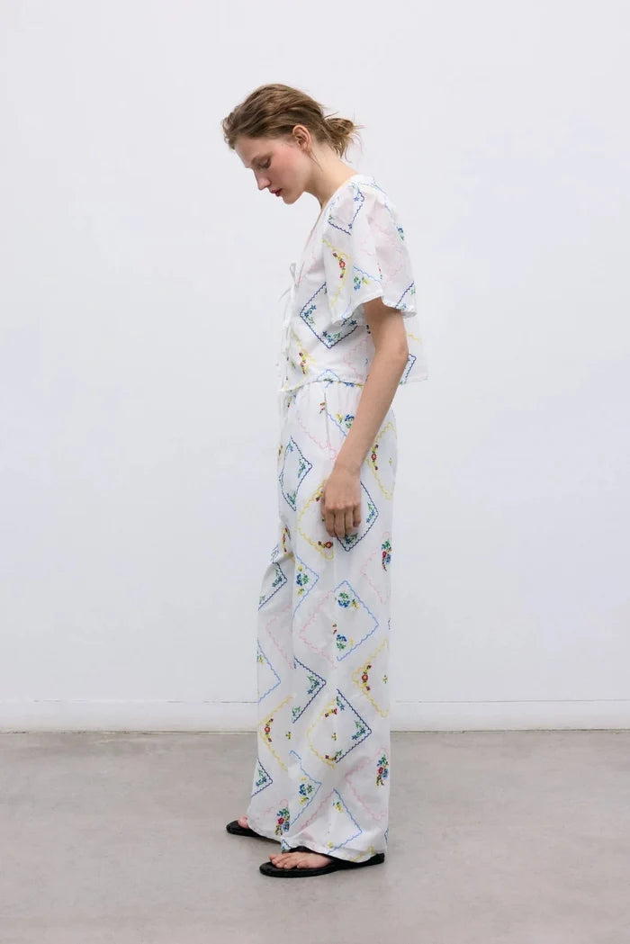 The New Society - Jacinthe Pant Multicolor Embroidery - Kalifornia Jean Bar