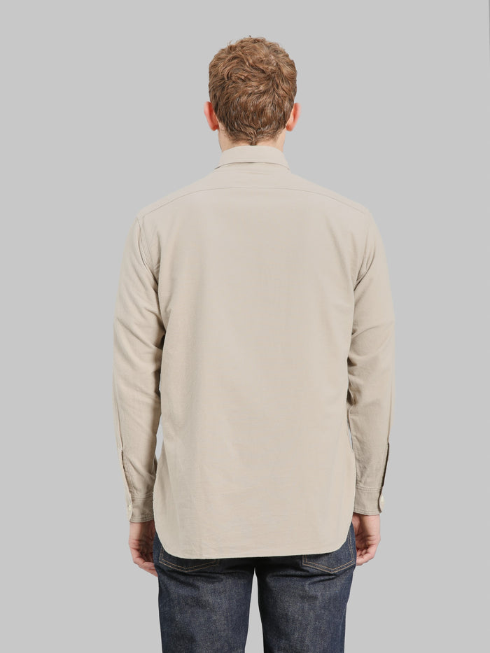The Rite Stuff Uncle Sam Brushed Chamois Flannel Cigarette Pocket Work Shirt Sand Grey
