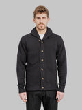 The Strike Gold Loopwheeled Shawl Collar Cardigan Black front look